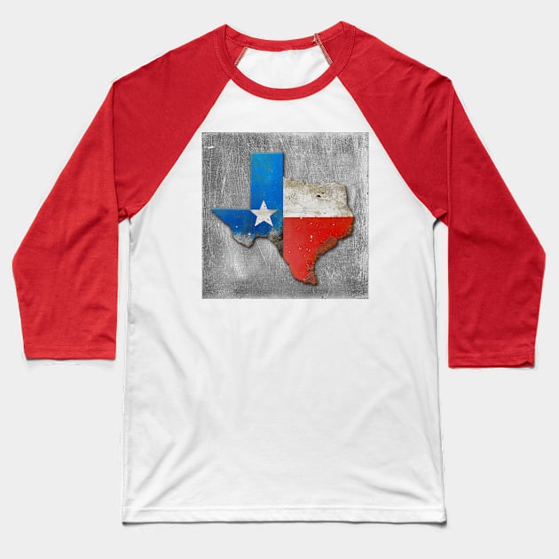 Texas State Map Baseball T-Shirt by Dual Rogue